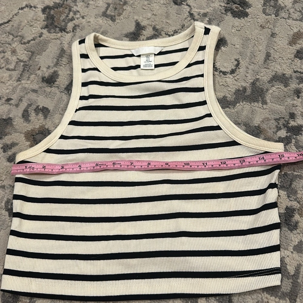 H&M Ribbed Striped Crop Top Tank - Picture 16 of 16